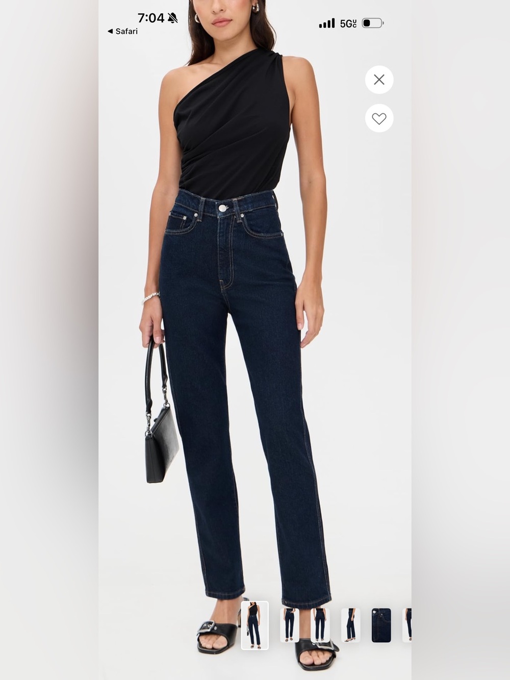 DL1961 High-Rise Straight Leg Jeans in Dark Indigo